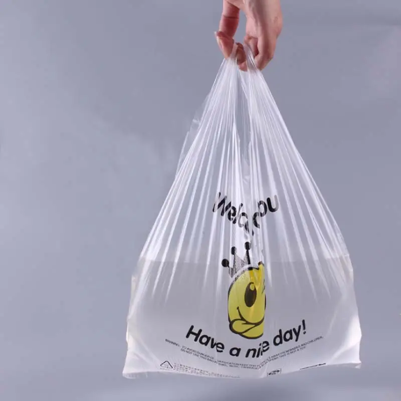 Sacs d'emballage de supermarché biodégradables en gros sacs en plastique de gilet biodégradable respectueux de l'environnement sacs à main