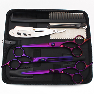 Tijeras de <span class=keywords><strong>Peluquería</strong></span> Japonesas de Acero Inoxidable, Tijeras Profesionales Negras para Cortar el Cabello, Tijeras de Entresacar con Bolsa Incluida C1001 - Product Image 3