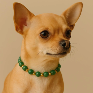 <span class=keywords><strong>Collar</strong></span> de Cristal con Cuentas de Aluminio Sólido y Detalles en Oro, Elegante Regalo para Mascotas, <span class=keywords><strong>Collar</strong></span> de <span class=keywords><strong>Jade</strong></span> para Perros y Gatos - Product Image 4