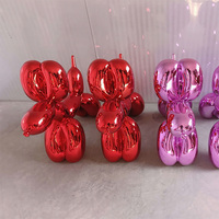 Sculpture de chien rouge en fibre de verre modèle modèle de conception de ballon à vendre