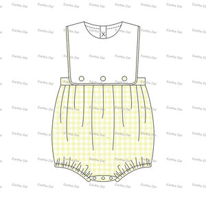 Set di <span class=keywords><strong>Abbigliamento</strong></span> <span class=keywords><strong>Estivo</strong></span> per Neonati, Tutina a Bolle Personalizzata, Completo in Vichy per Pasqua - Product Image 5