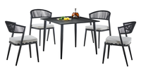 Ensemble de salle à manger d'extérieur (chaise/table) pour extérieur/patio/jardin, ensemble de 5 pièces