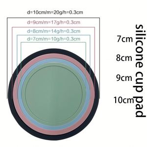 Custom Logo 10cm Non Slip Heat Resistant Waterproof <b>Coaster</b> Round Rubber Soft Silicone Cup <b>Coaster</b> for <b>Drink</b> - Product Image 2