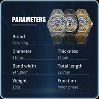 Montre FORSINING, marque de luxe, montres automatiques pour hommes, cadran squelette, entièrement en acier inoxydable, montre mécanique, Relojes Hombre