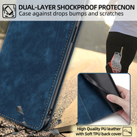 Étui portefeuille magnétique classique de couleur unie avec béquille antichoc pour Tecno Camon 50 40 Pro Spark 50 40 Pova 7 Pop 20 10