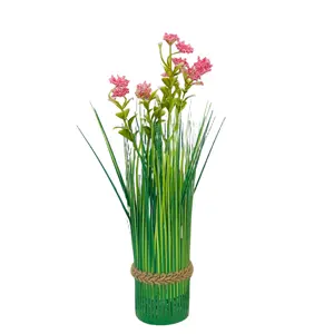 Kaleidoskop TC-036 buatan simulasi rumah tangga PVC halus pot tanaman Tulle bunga Horticultural rumput bawang