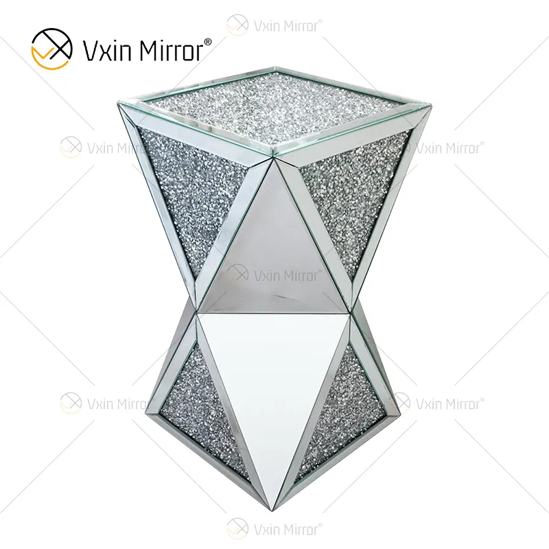 Mesa lateral de diamante de plata de WXF-081, mesa lateral de lujo moderna 3D, gran oferta de fábrica