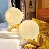 Lampe murale LED créative en gros Veilleuse en bois chaud pour luminaires de chambre à coucher Conception de lumière de lune pour Noël et cadeau