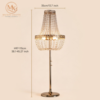 Support floral en métal et cristal argenté/doré de haute qualité pour centre de table de mariage et décoration de banquet