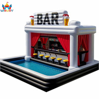 Bar de piscine gonflable flottant en PVC 5x5m pour événements festifs et utilisation en extérieur