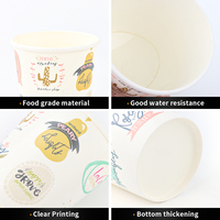 Bol en papier à soupe jetable avec couvercle, tasse kraft étanche à l'huile, tasse à café imprimée en PLA, emballage écologique, vente en gros