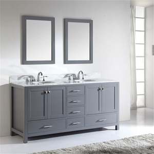 Meuble de salle de bain avec miroir au prix de gros, nouveau fabricant professionnel de meubles de salle de bain étanches avec double vasque - Product Image 2