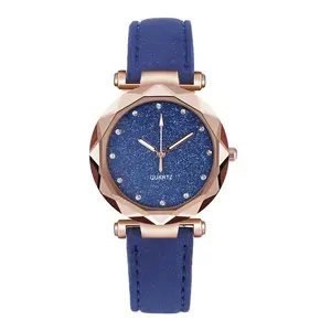 Casual Women Romantic Starry Sky Wristwatch Leather Rhinestone Dial Ladies Clock Quartz Watch Dress Montre Femme Cheap Price