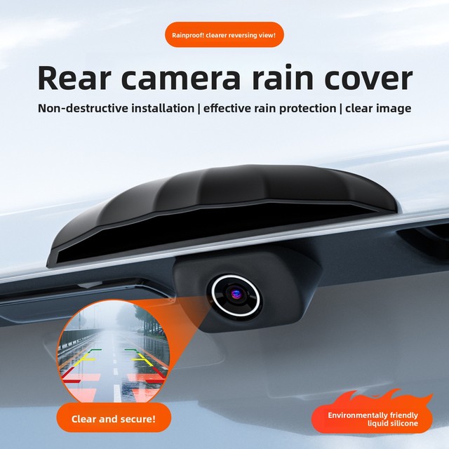 Q-6665 Car Rearview Camera Rain Cover 360-Degree Imaging Waterproof Shield Visor Water-Resistant Silicone Paste-type