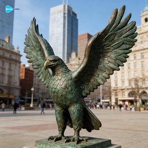 Scultura d'arte 3D personalizzata a grandezza naturale per esterni, aquila/gufo intagliata con stampa digitale in metallo bronzo per decorazione domestica a tema animale - Product Image 5