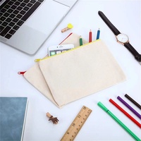 Sac à crayons en toile de coton personnalisé avec logo, mignon, avec fermeture éclair, pour l'école, papeterie, étui à crayons de couleur, étui à stylos personnalisé