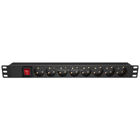 PDU intelligent en alliage d'aluminium noir 1U 19'' C13 C19 Allemagne Royaume-Uni États-Unis Universel 6 voies pour montage en rack de serveur