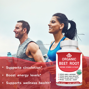 Extrait de racine de betterave, complément de vitamine C, stimule l'énergie et la santé digestive, pour adultes, 60 capsules - Product Image 2