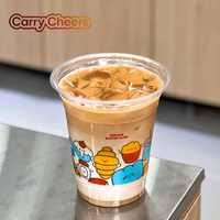 Ensemble d'emballages personnalisés pour boulangerie, café et boissons à emporter – Gobelets en plastique PET transparent pour café glacé avec couvercles et pailles