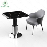 Table et chaises de salle à manger en marbre de style moderne HUALIN, ensemble de banquettes et cloisons pour restaurant de luxe