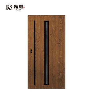 Porte d'entrée de luxe en bois massif avec verre trempé, insonorisée, pour maisons modernes, hôtels et extérieurs - Product Image 1