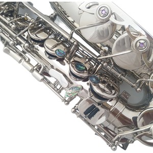 <span class=keywords><strong>Strumento</strong></span> <span class=keywords><strong>musicale</strong></span> E-Flat sassofono contralto con lega di argento Nickel Abalone a scatto in ottone corpo E tono ricco di testa - Product Image 2