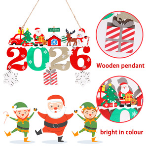 2026 <b>Christmas</b> Wooden Hanging Ornament With Snowflake Reindeer Santa <b>Tree</b> Car House Decoration For <b>Christmas</b> <b>Tree</b> New Year Party - Product Image 4