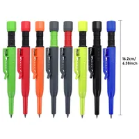 Ensemble de crayons de charpentier mécaniques pour le travail du bois, 0,7 mm, 3 couleurs, corps en plastique, mines de construction, marqueur, taille-crayon intégré