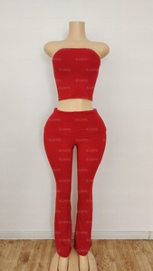 Set 2 pezzi di abbigliamento estivo da <span class=keywords><strong>donna</strong></span> Top in <span class=keywords><strong>cotone</strong></span> Y2K personalizzato e ripiegate sopra pantaloni da Yoga in due pezzi Set da salotto abbigliamento <span class=keywords><strong>donna</strong></span> - Product Image 4