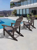 Chaises d'extérieur en polystyrène à effet bois pour terrasses et espaces extérieurs, chaise Adirondack pliable, chaises de foyer en polyrésine résistantes aux intempéries