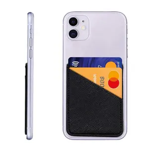 Customise Design Anti RFID Slim Minimalist PU Leather Card Holder Wallet For Cell Phone