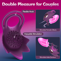 Anillo para Pene de Silicona con Forma de Estrella de Mar, Anillo para Pene Elástico Ajustable, 10 Frecuencias de Vibración, Resistente al Agua IPX5, Recargable por USB