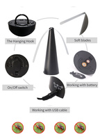 Home Shoo Away Fly Fan USB Drive Anti-fly Repeller Pièges à insectes en plastique ABS solide pour le contrôle des mouches des moustiques pour la cuisine