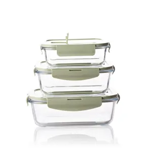 Recipiente de Vidrio <span class=keywords><strong>para</strong></span> Alimentos al por Mayor, Recipiente Hermético <span class=keywords><strong>para</strong></span> Refrigerador y Microondas, Recipiente <span class=keywords><strong>para</strong></span> Mantener la Frescura con Bolsa - Product Image 1