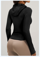 Chaqueta Deportiva con Capucha y Cierre para Mujer, con Orificios para Pulgares, Bolsillos, Corte Ajustado, para Yoga, Running y Deportes, 4 Colores