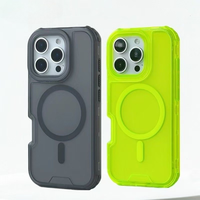 Coque de téléphone néon pour iPhone 17 Pro Max 14 15 13 11 12 16 Pro, compatible avec la charge sans fil, finition mate, antichoc et protectrice
