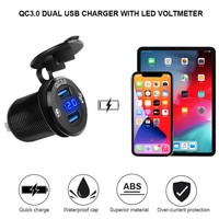 Nouvelle boîte à interrupteurs à bascule marine 4 gangs en ABS avec rétroéclairage LED bleu, panneau de commande 12V PD QC3.0 USB et voltmètre numérique pour bateau et camping-car