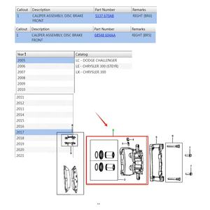 Conjunto <span class=keywords><strong>de</strong></span> pinza delantera derecha <span class=keywords><strong>de</strong></span> <span class=keywords><strong>freno</strong></span> <span class=keywords><strong>de</strong></span> disco 68548604AA para Dodge Challenger Charger Chrysler 300C 2005-2021 05137670AB - Product Image 6