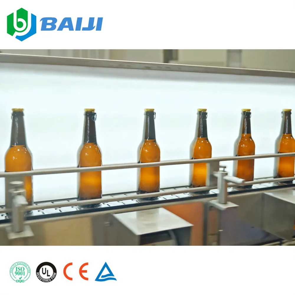 ガラス瓶ビール充填キャッピングラベリング包装機工場自動クラフトビール瓶詰め工場生産ライン