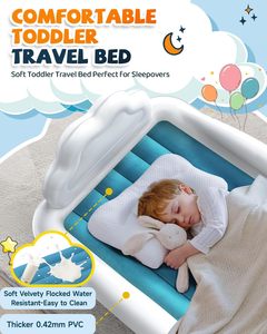Cama Inflable de Viaje para Niños con Forma de Nube, con Barandas de Seguridad para Niños Pequeños, para Acampar en Casa - Product Image 3