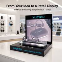 Support d'affichage personnalisé pour écouteurs open-ear avec logo de marque lumineux, panneau publicitaire rétroéclairé par LED, socle en acrylique transparent