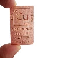 Barres de cuivre fin 999 personnalisées de 1 oz avec design élémentaire