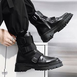 Bottes en cuir tendance pour hommes, nouvelles bottes pour hommes automne et hiver - Product Image 5