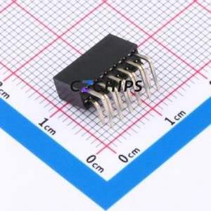 XDM200-2-06-W-6.35-G0 Pin Socket Bent Lead Through Hole,P=2mm Connector 2x6P 2mm Square Hole Right Angle Insert - Product Image 2