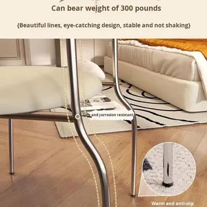 <span class=keywords><strong>Sedia</strong></span> Egg Roll in Crema, Design Minimalista Italiano, Rivestimento Morbido in Microfibra, Schienale di Lusso Leggero, <span class=keywords><strong>Sedia</strong></span> da Pranzo per Casa - Product Image 4