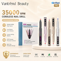 Vantrend Beauty Professional 35000RPM Draadloze Elektrische Nagelboor Mini Aluminium Nagelvijl USB Oplaadbaar voor Salon Groothandel