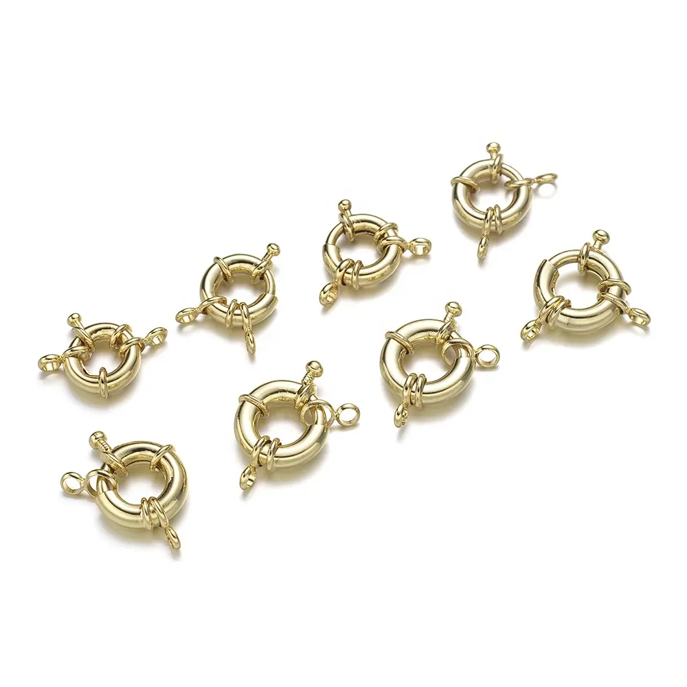 Berkualitas Tinggi 18K Emas Disepuh Kuningan Lobster Musim Semi Cincin Gesper untuk Membuat Kalung Perhiasan Menemukan