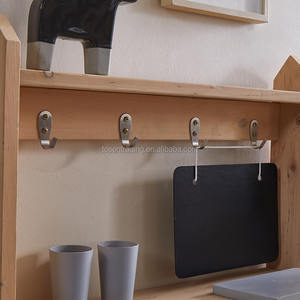 Cuisine de jeu d'extérieur en bois naturel avec tableau noir et étagère de rangement pour jardin - Product Image 5