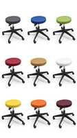 Tabouret roulant moderne sans dossier, ergonomique, revêtement en cuir PU, roulettes, hauteur réglable, structure en acier, pour la maison, le bureau, l'hôtel