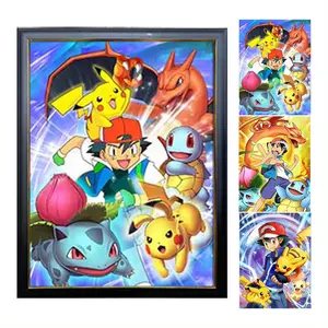 Factory Wholesale Pikachu Sexy Pictures Custom 3D Flip Lenticular Poster Plastic PET Home Decoration Living Room Best Gift Anime